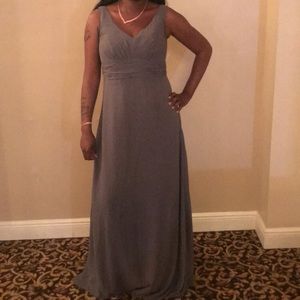 Steel gray bridesmaid dress